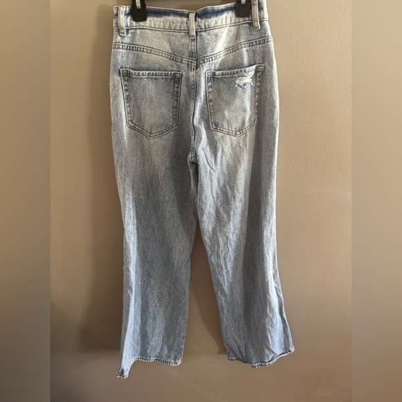 PacSun Light Blue Distressed baggy wide leg Women Jeans - Picture 4 of 4